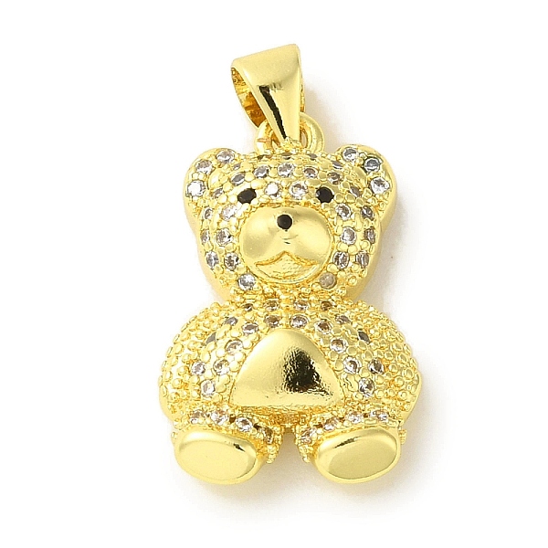 

PandaHall Brass Micro Pave Cubic Zirconia Pendants, Real 18K Gold Plated Bear Charms, Clear, 20.5x13x6mm, Hole: 5x3.5mm Brass+Cubic Zirconia...
