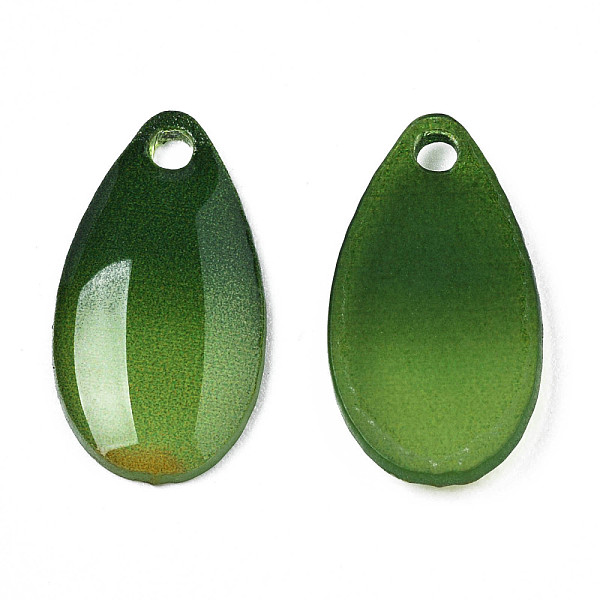 

PandaHall Plastic Pendants, Leaf, Green, 17x9x2mm, Hole: 1.8mm Plastic Leaf Green