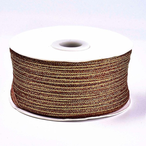 PandaHall Glitter Metallic Ribbon, Sparkle Ribbon, with Silver and Golden Metallic Cords, Valentine's Day Gifts Boxes Packages, FireBrick...