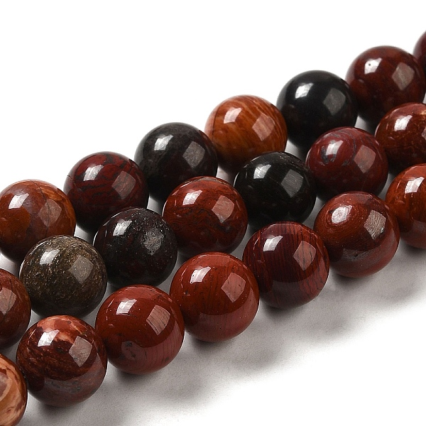 

PandaHall Natural Red Snakeskin Jasper Beads Strands, Round, 10~10.5mm, Hole: 1.4mm, about 38pcs/strand, 15.35''(39cm) Other Jasper Round