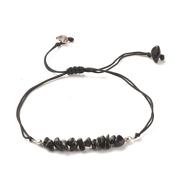 

PandaHall Natural Obsidian Chips Braided Bead Bracelet, Gemstone Adjustable Bracelet for Women, Inner Diameter: 5/8~3-5/8 inch(1.6~9.3cm)...