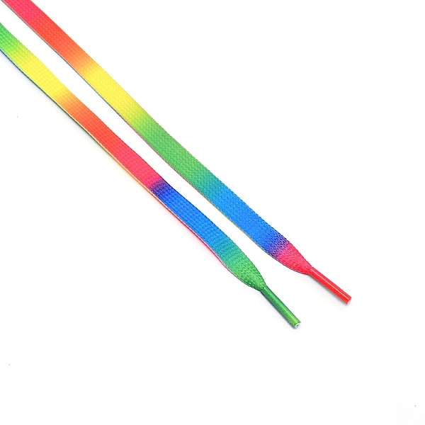 

PandaHall Polyester Flat Custom Shoelace, Flat Sneaker Shoe String, for Kids and Adults, Colorful, 1185x9x3mm Polyester Flat