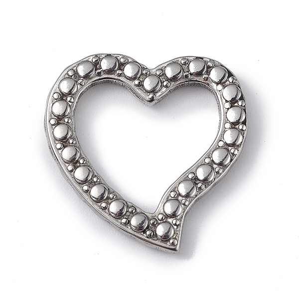 

PandaHall 304 Stainless Steel Linking Rings, Bumpy, Asymmetrical Heart, Stainless Steel Color, 22x22x2.5mm, Inner Diameter: 12x15.5mm 304...