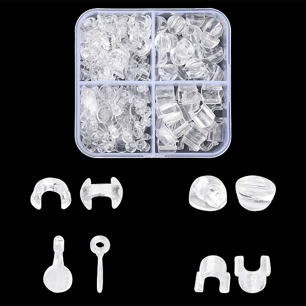 

PandaHall 4 Style AS Plastic Base Buckle Hair Findings, for Hair Tie Accessories Making, Clear, 8.5~16x6~11x5.5~6mm, 190pcs/box Plastic...