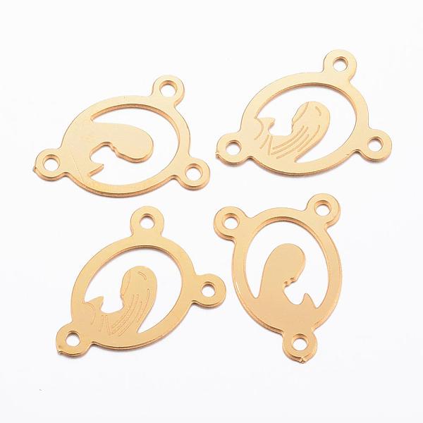 

PandaHall Ion Plating(IP) 304 Stainless Steel Chandelier Component Links, 3 Loop Connectors, Oval with Virgin Mary, Golden, 20x15x0.8mm...