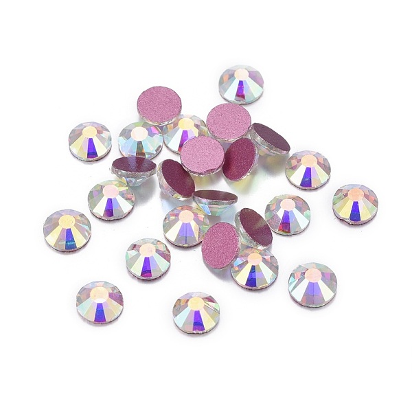 

PandaHall Glass Rhinestone Cabochons, Grade AA, Flat Back & Faceted, Half Round, Crystal AB, SS20, 4.6~4.8mm, about 1440pcs/bag Glass..., Clear