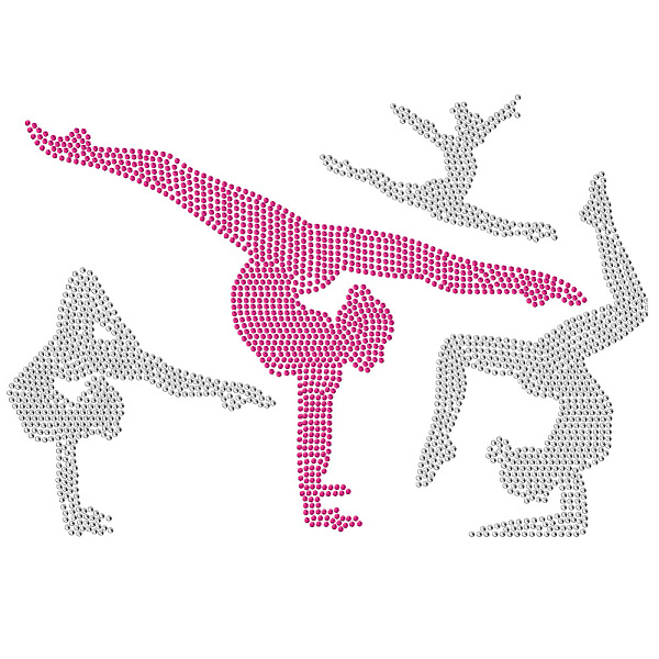 

PandaHall Gymnastics Rhinestone Iron on Hotfix, Heat Transfer Decal Bling Rhinestone Decals Rhinestone Heat Transfer Patch Clothing Repair...