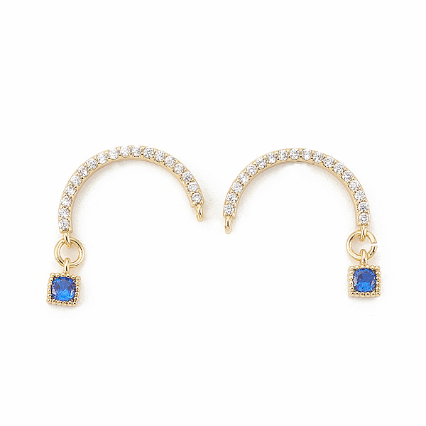 

PandaHall Brass Micro Pave Cubic Zirconia Stud Crawler Earrings, Climber Earrings, Rhombus, Blue, Golden, 19x9mm, Pin: 0.8mm Cubic Zirconia...