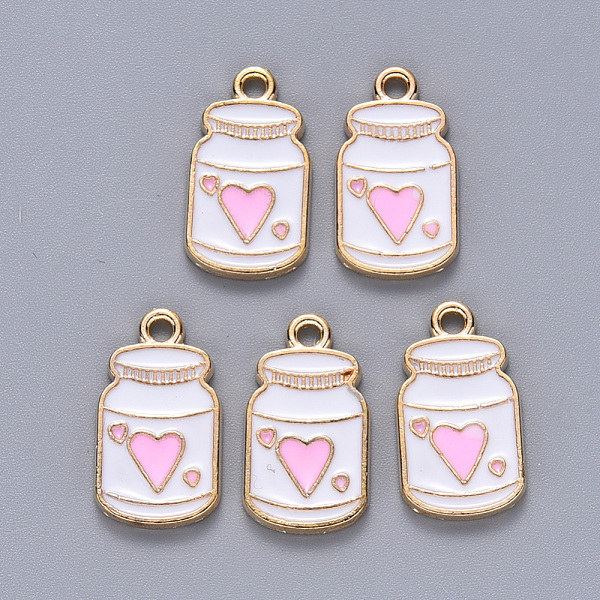 

PandaHall Alloy Enamel Pendants, Cup, Light Gold, White, 17x9.5x1.5mm, Hole: 1.4mm Alloy+Enamel Tableware White