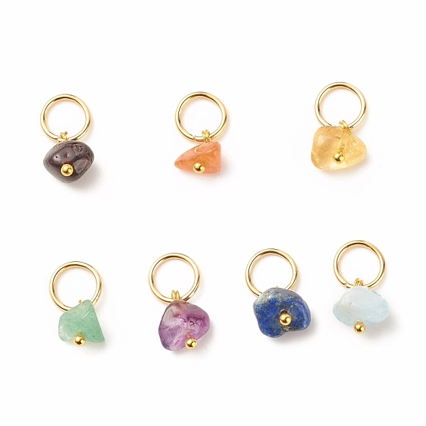 

PandaHall 7Pcs 7 styles Natural Stone Charms, Natural Garnet & Red Aventurine & Green Aventurine & Amethyst & Citrine & Aquamarine & Lapis...