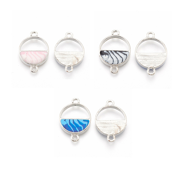 

PandaHall Alloy Enamel Links connectors, Flat Round, Platinum, Mixed Color, 22x15.5~16x2.5~3.5mm, Hole: 1.5mm Alloy+Enamel Flat Round..., Multicolor