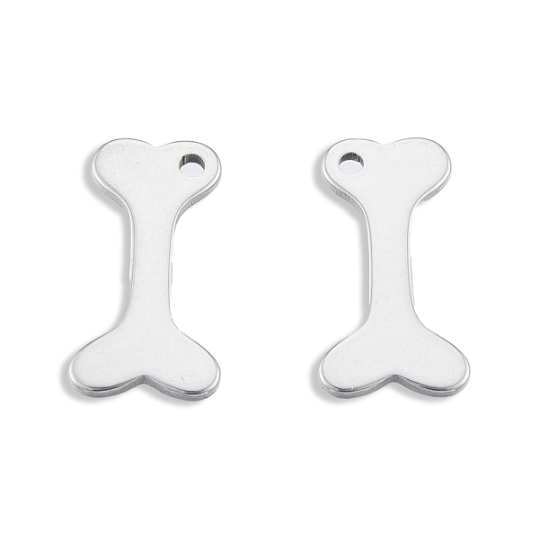 

PandaHall 201 Stainless Steel Charms, Bone, Stainless Steel Color, 15x7.5x1mm, Hole: 1.2mm 201 Stainless Steel Others