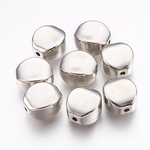 

PandaHall CCB Plastic Beads, Flat Oval, Platinum, 19x17x11mm, Hole: 2.5mm Plastic Oval