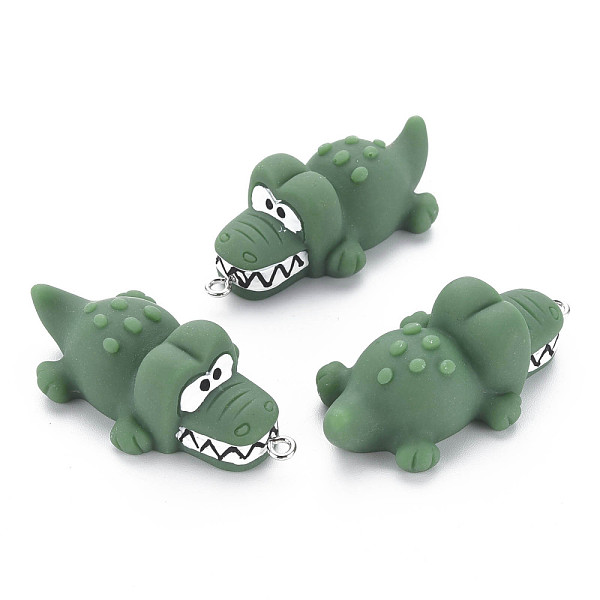 

PandaHall Opaque Resin Big Pendants, with Platinum Tone Iron Loop, Crocodile, Sea Green, 54.5~55.5x28.5x19.5mm, Hole: 2.5mm Resin Other...