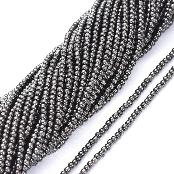 

PandaHall Electroplate Glass Beads Strands, Full Plated, Round, Gunmetal Plated, 2.5mm, Hole: 0.7mm, about 177pcs/Strand, 14.09 inch(35.8cm)...