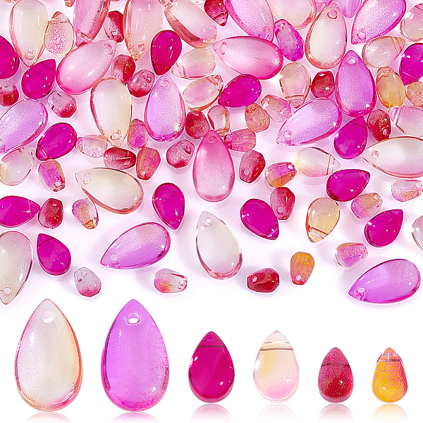 

PandaHall AHANDMAKER 120 Pcs Teardrop Glass Beads, 6 Colors Top Drilled Water Drop Crystal Beads, Tiny Czech Glass Beads for Valentine's Day..., Multicolor