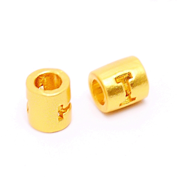 

PandaHall Alloy Letter Beads, Column, Matte Gold Color, Letter.I, 6.5x6mm, Hole: 3mm Alloy Letter I