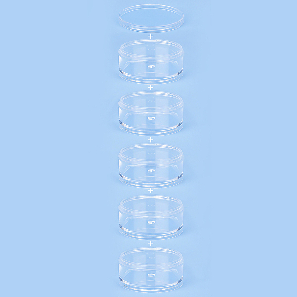 

PandaHall 2 Sets 10 Vials Round Plastic Stackable Bead Containers with Screw Cap Lid 70x133mm Clear Plastic Round Clear