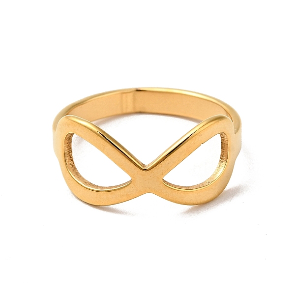 

PandaHall Ion Plating(IP) 201 Stainless Steel Infinity Finger Ring for Women, Golden, US Size 6(16.5mm) 201 Stainless Steel