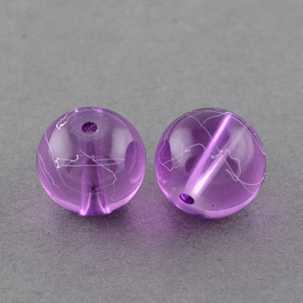 

PandaHall Drawbench Transparent Glass Beads Strands, Spray Painted, Round, Medium Orchid, 6mm, Hole: 1.3~1.6mm, 31.4 inch Glass Round Purple