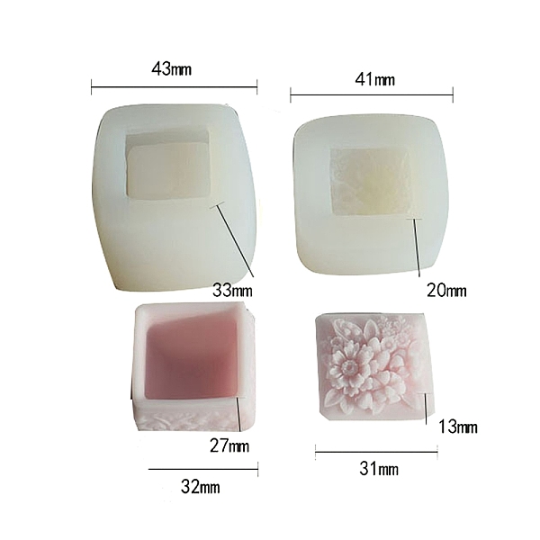 花柄収納ボックス 食品グレードシリコン型