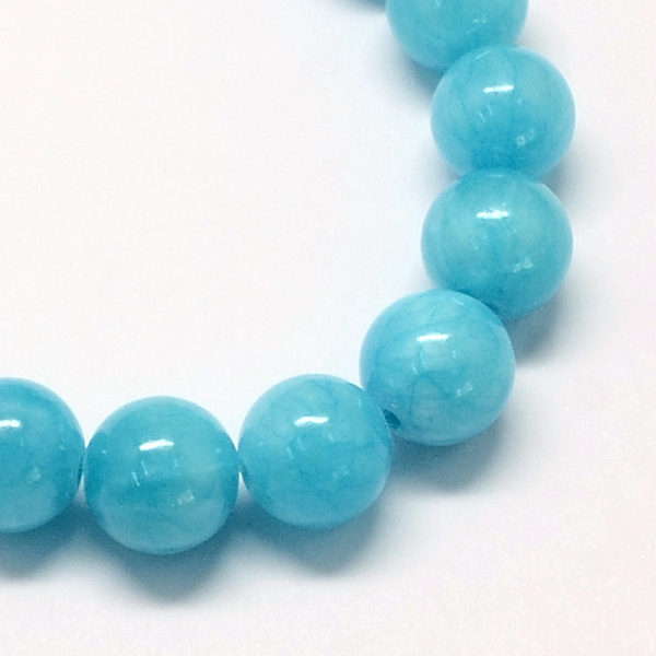 

PandaHall Natural Dyed Yellow Jade Gemstone Bead Strands, Round, Dodger Blue, 6mm, Hole: 1mm, about 66pcs/strand, 15.7 inch Yellow Jade...