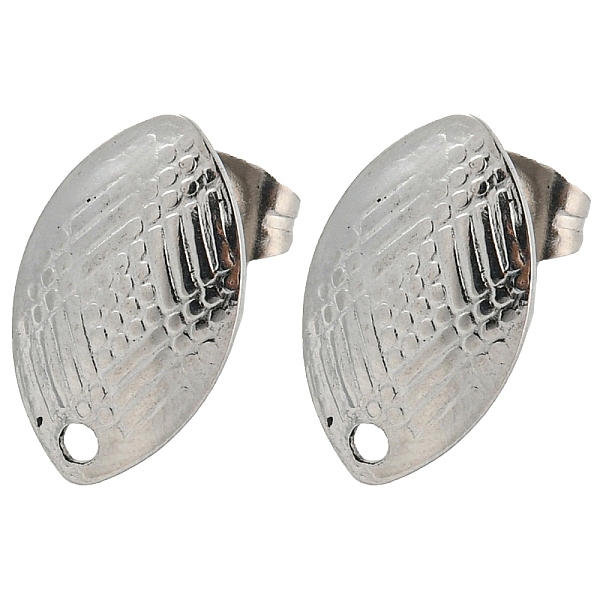

PandaHall 304 Stainless Steel Stud Earring Findings, with Hole, Horse Eye, 14.5x9mm, Hole: 1.4mm, Pin: 0.8mm 304 Stainless Steel Horse Eye