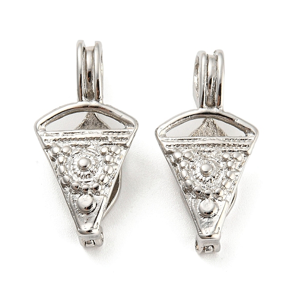 

PandaHall Rack Plating Brass Cage Pendants, Long-Lasting Plated, Cadmium Free & Lead Free, Triangle Charms, Platinum, 28.5x14x8mm, Hole...