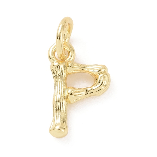 

PandaHall Brass Pendants, with Jump Ring, Golden, Letter Charm, Letter P, 12x7x2mm, Hole: 3mm Brass Letter P Gold