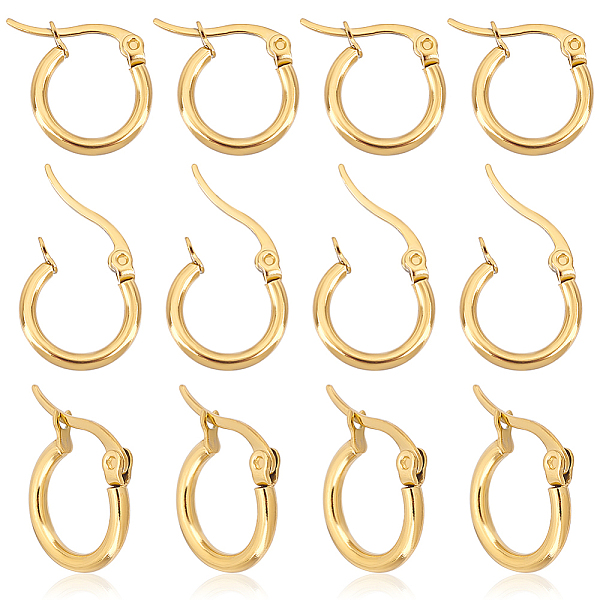 

PandaHall UNICRAFTALE Golden Hoop Earrings 12Pairs Hypoallergenic Ring Hoop Stainless Steel Hoop Earring 1x0.7mm Pin Hoop Earrings Set...