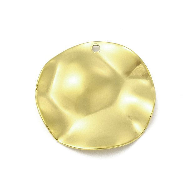 

PandaHall Textured 201 Stainless Steel Pendants, Golden, Flat Round, 22x22x1.5mm, Hole: 1.2mm 201 Stainless Steel Flat Round