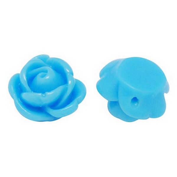 

PandaHall Rose Flower Opaque Resin Beads, Deep Sky Blue, 9x7mm, Hole: 1mm Resin Flower Blue