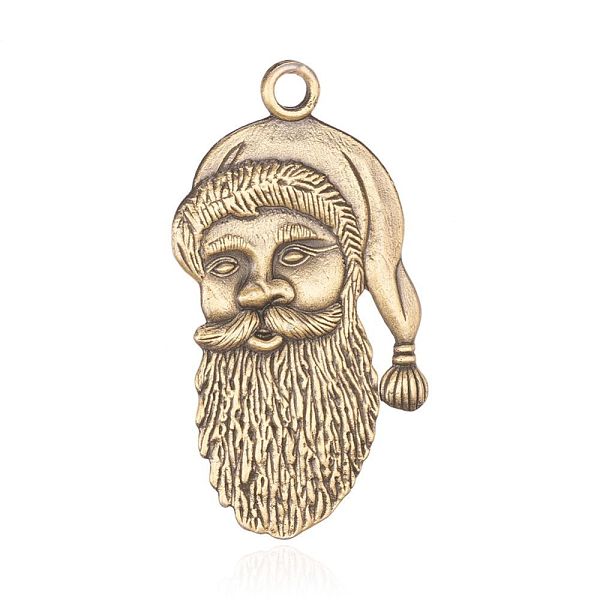 

PandaHall Tibetan Style Alloy Big Pendants, Christmas Santa Claus, Antique Bronze, 66x34x2.5mm, Hole: 4.5mm Alloy Human