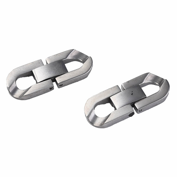 

PandaHall 304 Stainless Steel Fold Over Clasps, Oval, Stainless Steel Color, 28x11x3.5mm, Hole: 5x6mm 304 Stainless Steel