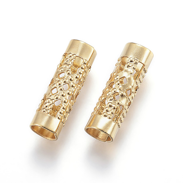 

PandaHall Ion Plating(IP) 304 Stainless Steel Beads, Tube, Hollow, Golden, 12x4mm, Hole: 3.5mm 304 Stainless Steel Tube