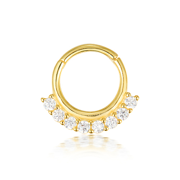 

PandaHall 925 Sterling Silver Micro Pave Cubic Zirconia Hoop Earrings, with S925 Stamp, Golden, 1mm Cubic Zirconia Clear