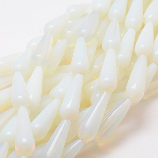 

PandaHall Opalite Teardrop Beads Strands, 30x10mm, Hole: 1.5mm, about 13pcs/strand, 15.7 inch Opalite Teardrop