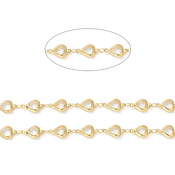 Heart Handmade Brass Glass Link Chains