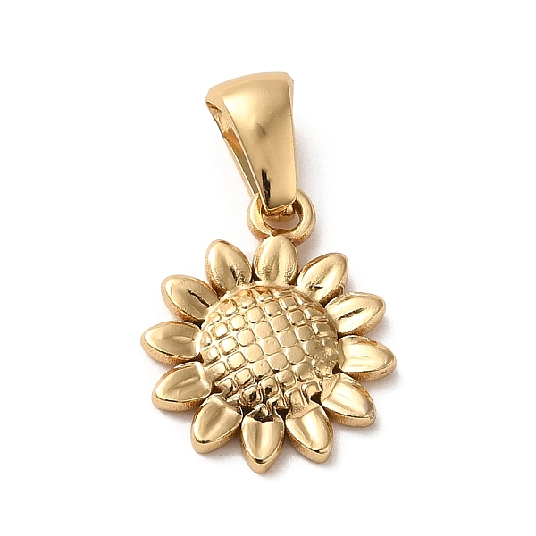 

PandaHall 304 Stainless Steel Sunflower Charms, Golden, 15x12x2mm, Hole: 6x3mm 304 Stainless Steel Flower