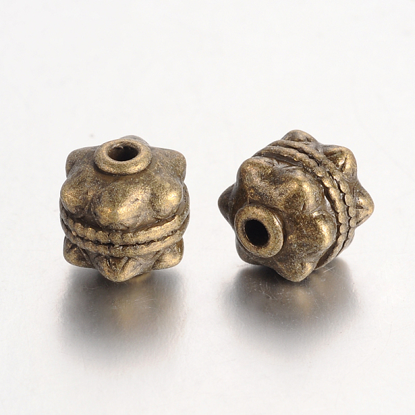 

PandaHall Tibetan Style Alloy Beads, Cadmium Free & Nickel Free & Lead Free, Round, Antique Bronze, 10x10mm, Hole: 2mm. Alloy Round