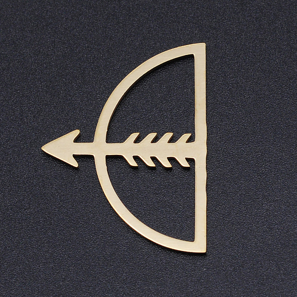 

PandaHall 201 Stainless Steel Filigree Joiners, Laser Cut, Bow and Arrow, Golden, 31.5x23.5x1mm 201 Stainless Steel