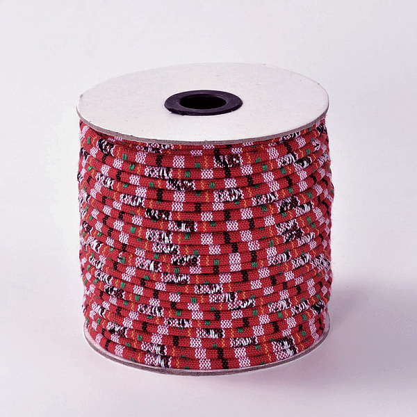 

PandaHall Cloth Rope Ethnic Cords, Orange Red, 6mm, about 50yards/roll(150 feet/roll) Cloth Red