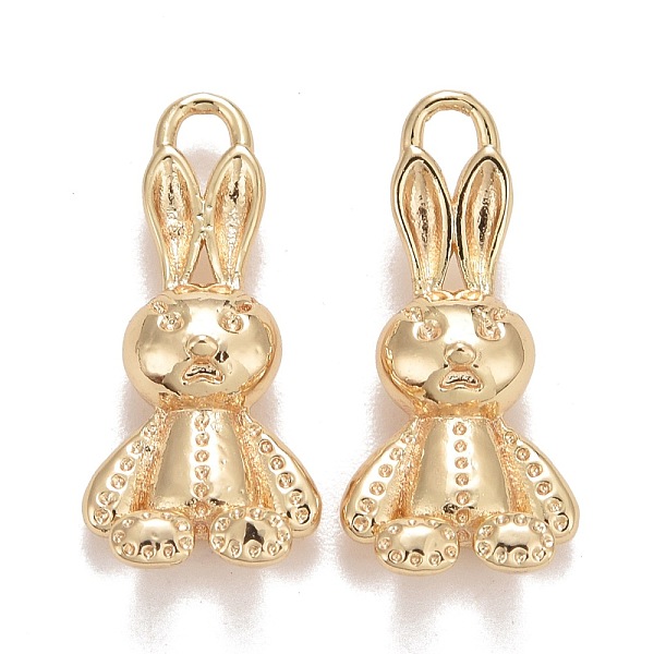 

PandaHall Rack Plating Brass Pendants, Long-Lasting Plated, Lead Free & Cadmium Free, Rabbit, Light Gold, 18.5x8.5x4mm, Hole: 2.4x1.8mm...