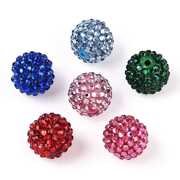 

PandaHall Transparent Resin Rhinestone Graduated Beads, with Acrylic Round Beads Inside, Mixed Color, 20mm, Hole: 2~2.5mm Resin+Rhinestone..., Multicolor