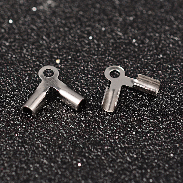 

PandaHall 304 Stainless Steel Folding Crimp Ends, Fold Over Crimp Cord Ends, Stainless Steel Color, 9x9x2mm, Hole: 1mm 304 Stainless Steel