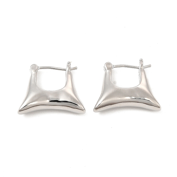 

PandaHall Brass Bag Shape Hoop Earrings for Women, Platinum, 16.5x19x5mm, Pin: 0.8mm Brass Bag