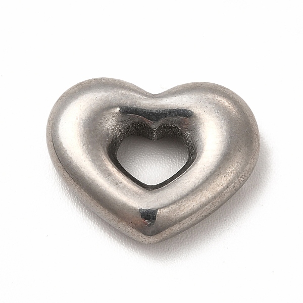 

PandaHall 304 Stainless Steel Pendants, Heart Charms, Stainless Steel Color, 15.5x13x4mm, Hole: 5x4mm 304 Stainless Steel Heart