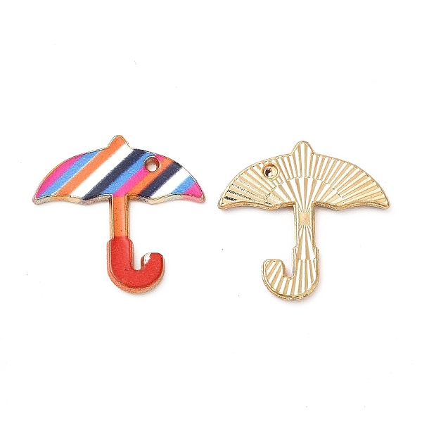

PandaHall Alloy Enamel Pendants, Cadmium Free & Nickel Free & Lead Free, Golden, Umbrella Charm, Red, 20.5x21x1.5mm, Hole: 1mm Alloy+Enamel...