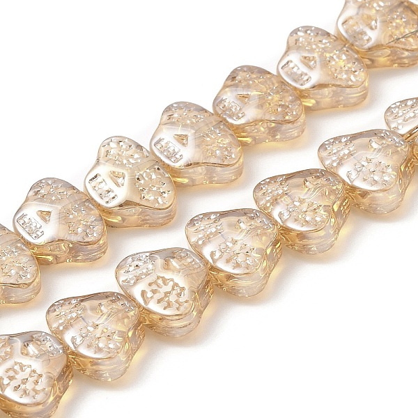 

PandaHall Transparent Electroplate Glass Beads Strands, Pearl Luster Plated, Skull Head, Dark Orange, 13x10x6mm, Hole: 1mm, about...
