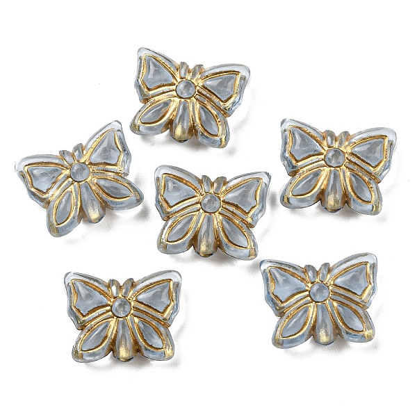 

PandaHall Plating Transparent Acrylic Beads, Golden Metal Enlaced, Butterfly, Light Steel Blue, 11x14.5x5mm, Hole: 1.8mm, 740pcs/500g...